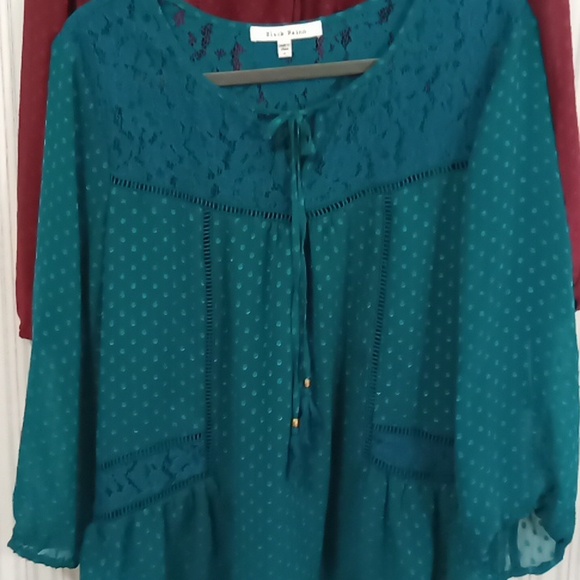 2 Black Rainn Beautiful Blousy Tops - Picture 9 of 12